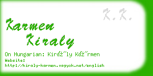 karmen kiraly business card